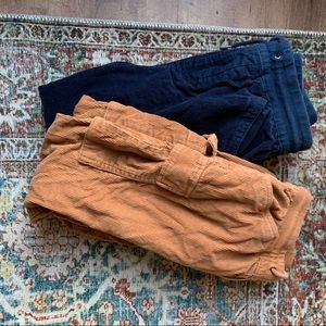 2 pairs Boys GAP cord joggers size Large